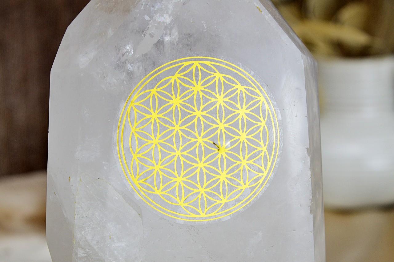 2KS Zlatá nálepka Kvet Života 5cm