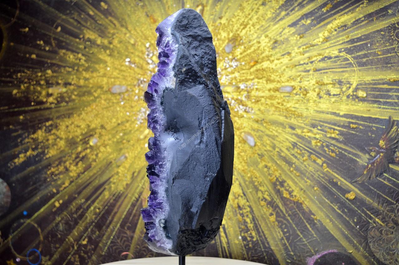 AMETYSTOVÁ drúza na kovovom podstavci #3-2,82kg- Božskosť, Intuícia, Rovnováha, pokojný Spánok AAA Kvalita – Obrázok 4
