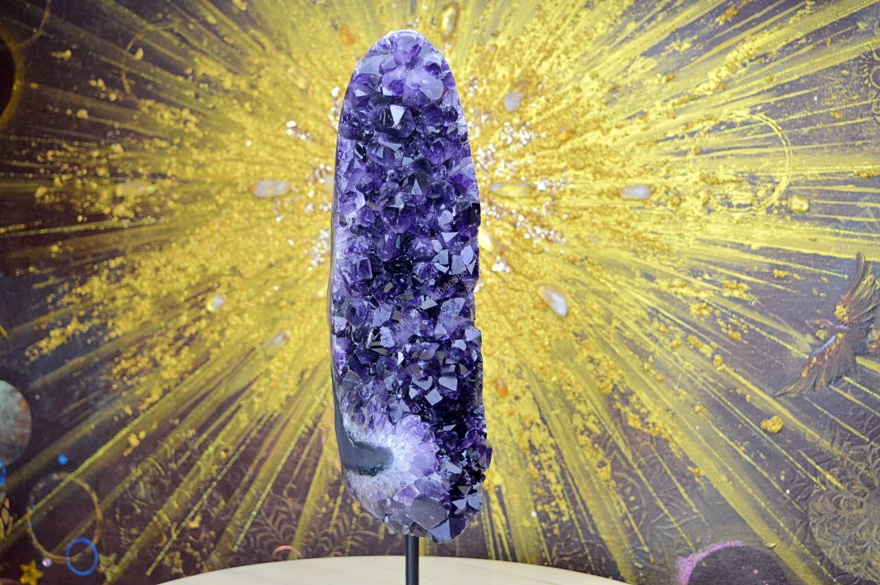AMETYSTOVÁ drúza na kovovom podstavci #3-2,82kg- Božskosť, Intuícia, Rovnováha, pokojný Spánok AAA Kvalita – Obrázok 2