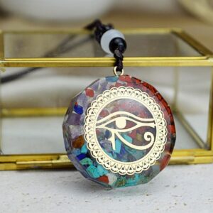Orgonitový energetický  čakrový OCHRANNÝ Amulet HÓROVO OKO (Ochrana, zdravie, energia)