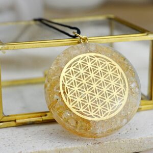 Orgonitový energetický OCHRANNÝ Amulet s CITRÍNOM (Ochrana, Hojnosť, Šťastie, Energia)