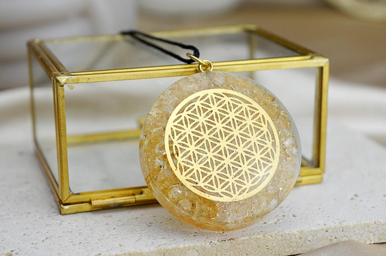 Orgonitový energetický OCHRANNÝ Amulet s CITRÍNOM (Ochrana, Hojnosť, Šťastie, Energia)