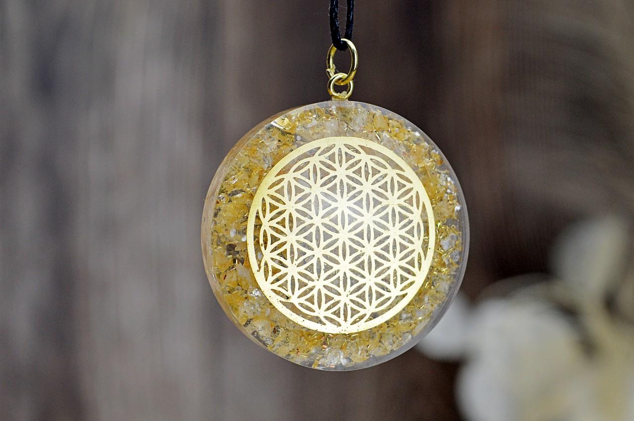 Orgonitový energetický OCHRANNÝ Amulet s CITRÍNOM (Ochrana, Hojnosť, Šťastie, Energia) – Obrázok 3