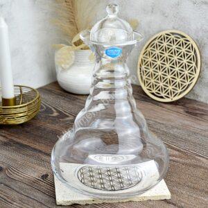 Harmonizačná Karafa na vodu s PLATINOVÝM KVETOM ŽIVOTA - Fibonacciho postupnosť 1300ml