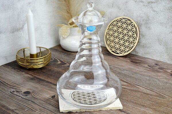 Harmonizačná Karafa na vodu s PLATINOVÝM KVETOM ŽIVOTA Alladin 1300ml