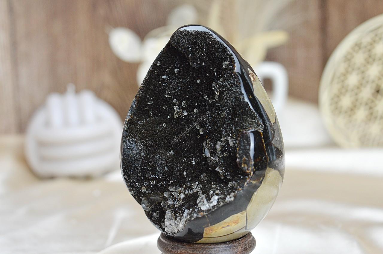 Geóda dračie vajce SEPTÁRIA #12 Odvaha, Sebaistota, Hojnosť, Ochrana, Premena, Uzemnenie, Solar plexus – Obrázok 3