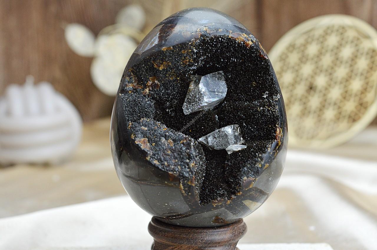 Geóda dračie vajce SEPTÁRIA #9 Odvaha, Sebaistota, Hojnosť, Ochrana, Premena, Uzemnenie, Solar plexus