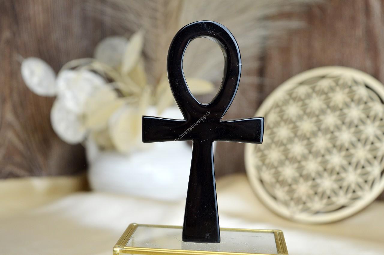ANKH z OBSIDIÁNU ČIERNEHO 10,5cm