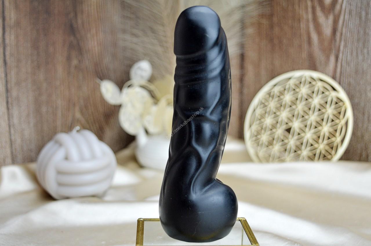 Yoni masážny falus z OBSIDIÁNU ČIERNEHO 15cm