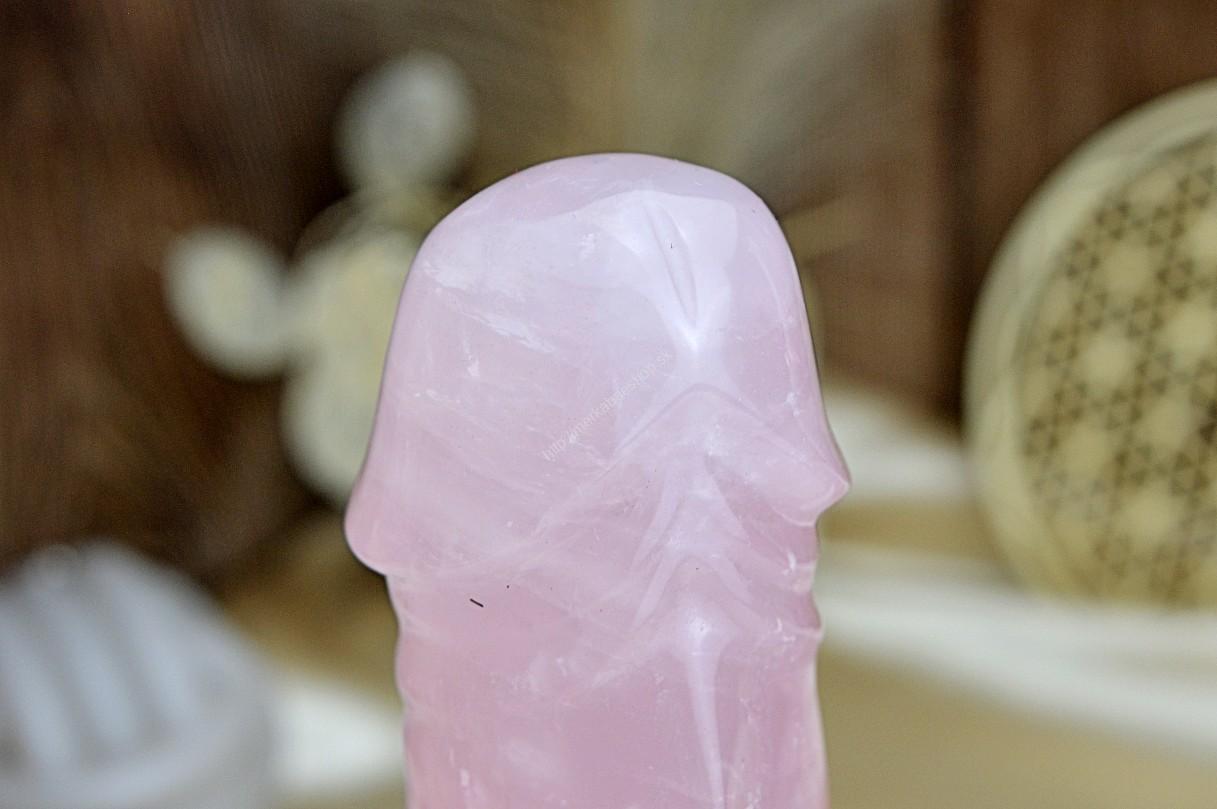 Yoni masážny falus z RUŽENÍNU 17cm – Obrázok 2