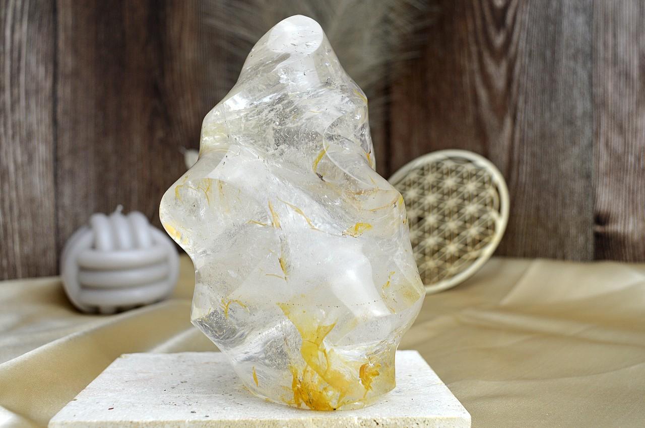 Dúhový KRIŠTÁĽOVÝ Vesmírny Plameň s Inklúziou HEMATITU1,67kg #1 Sila, Ochrana, Manifestácia, Meditácia – Obrázok 4