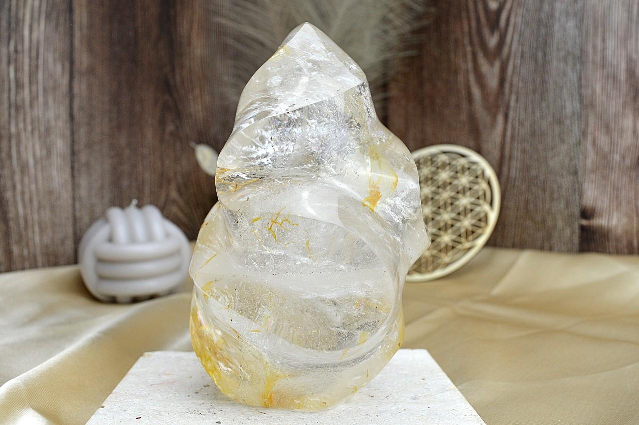 Dúhový KRIŠTÁĽOVÝ Vesmírny Plameň s Inklúziou HEMATITU1,67kg #1 Sila, Ochrana, Manifestácia, Meditácia – Obrázok 2