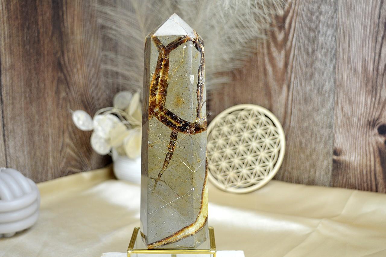 Generátor/obelisk SEPTÁRIA #1-Odvaha, Sebaistota, Hojnosť, Ochrana, Premena, Uzemnenie, Solar plexus 21 cm - 1,12kg – Obrázok 4