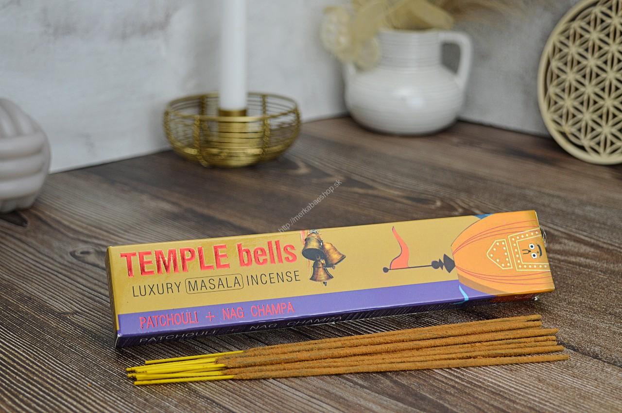 Vonné tyčinky - NAMASTE INDIA - Temple Bells Luxury masala (PATCHOULI+ NAG CHAMPA )