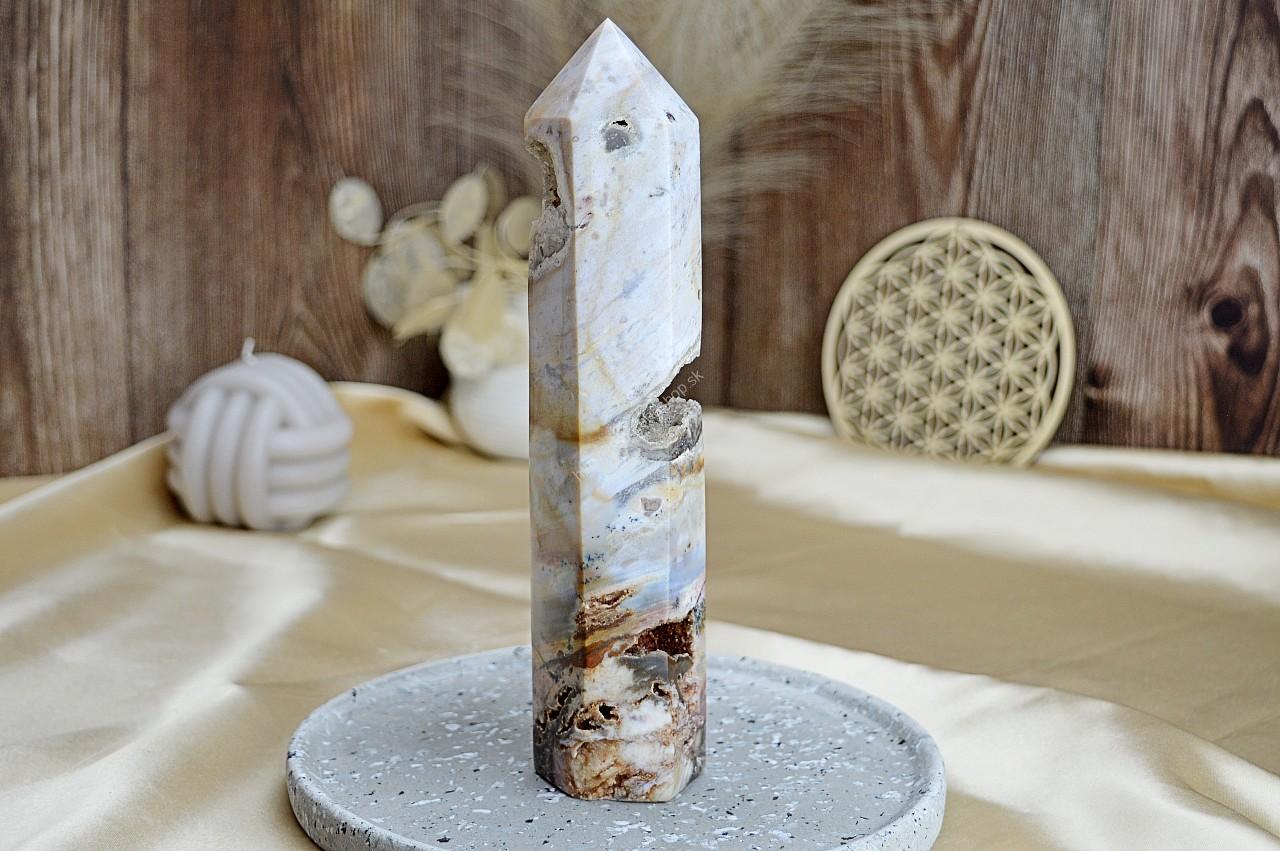 Generátor / obelisk JASPIS OCEÁN #1 - Šťastie, Relaxácia, Optimizmus, Bezpečie, Sebauvedomenie -888 g- – Obrázok 2