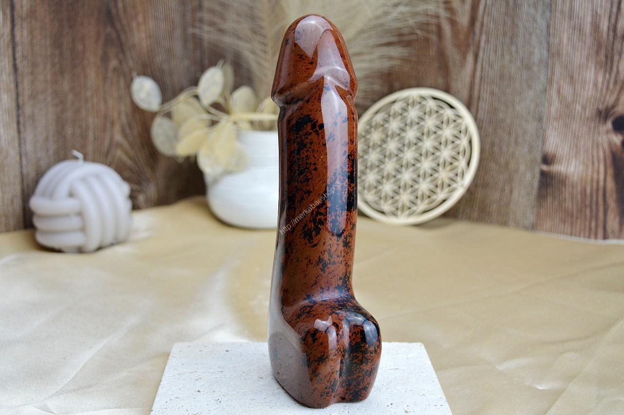 Yoni masážny falus z OBSIDIÁNU MAHAGÓNOVEHO 19,5cm