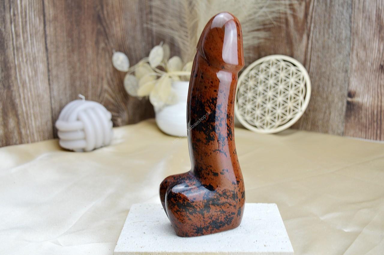 Yoni masážny falus z OBSIDIÁNU MAHAGÓNOVEHO 19,5cm – Obrázok 3