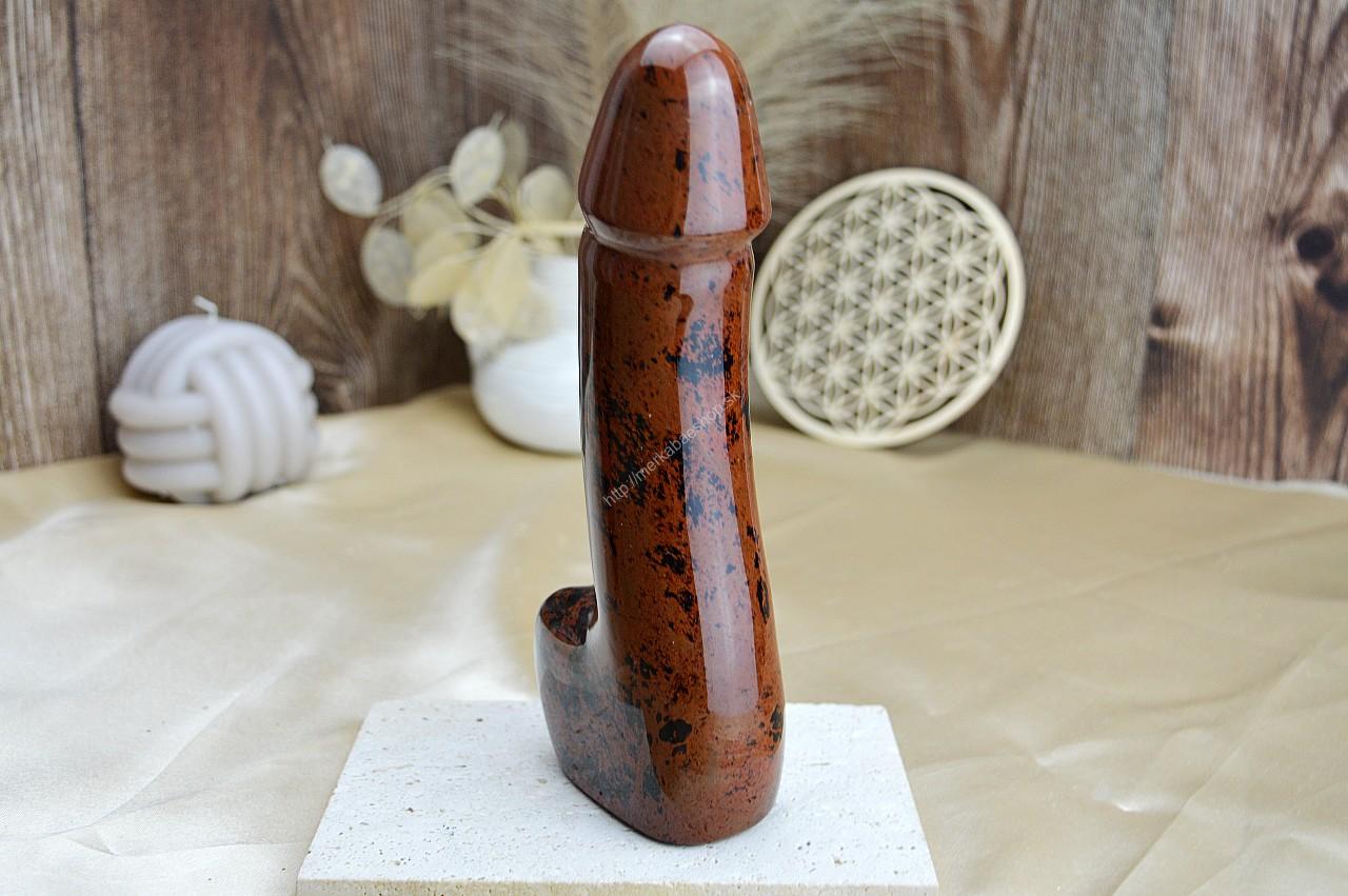 Yoni masážny falus z OBSIDIÁNU MAHAGÓNOVEHO 19,5cm – Obrázok 4