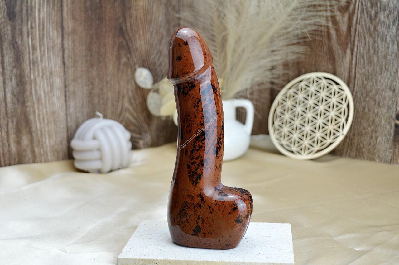 Yoni masážny falus z OBSIDIÁNU MAHAGÓNOVEHO 19,5cm – Obrázok 5