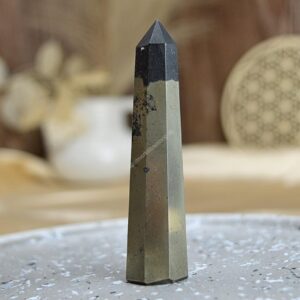 Generátor/Obelisk Hojnosti, Ochrany, Šťastia a Očisty PYRIT so ŠUNGITOM #4