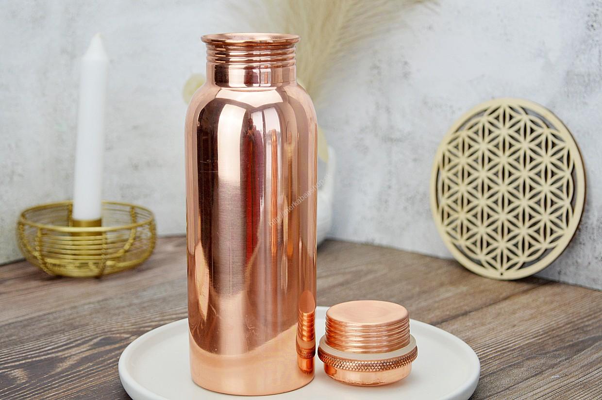 MEDENNÁ FLAŠA na vodu Leštená 700ml