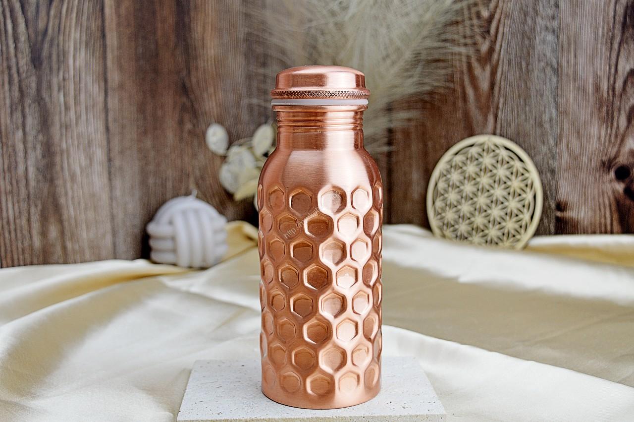 MEDENNÁ FLAŠA na vodu Tepaná 500ml