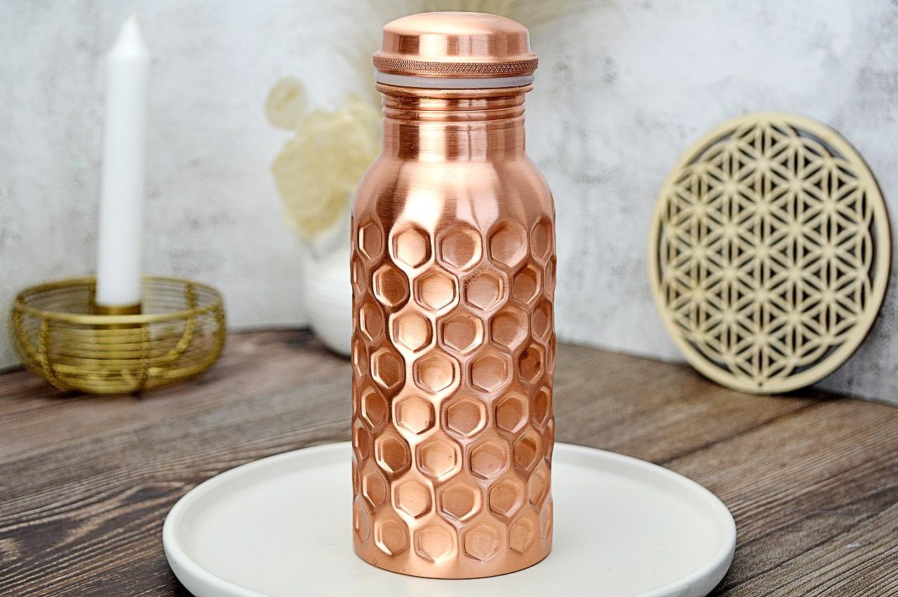 MEDENNÁ FLAŠA na vodu Tepaná 500ml