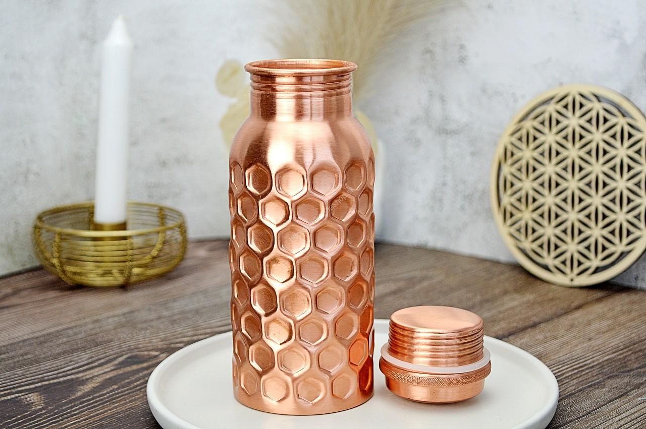 MEDENNÁ FLAŠA na vodu Tepaná 500ml