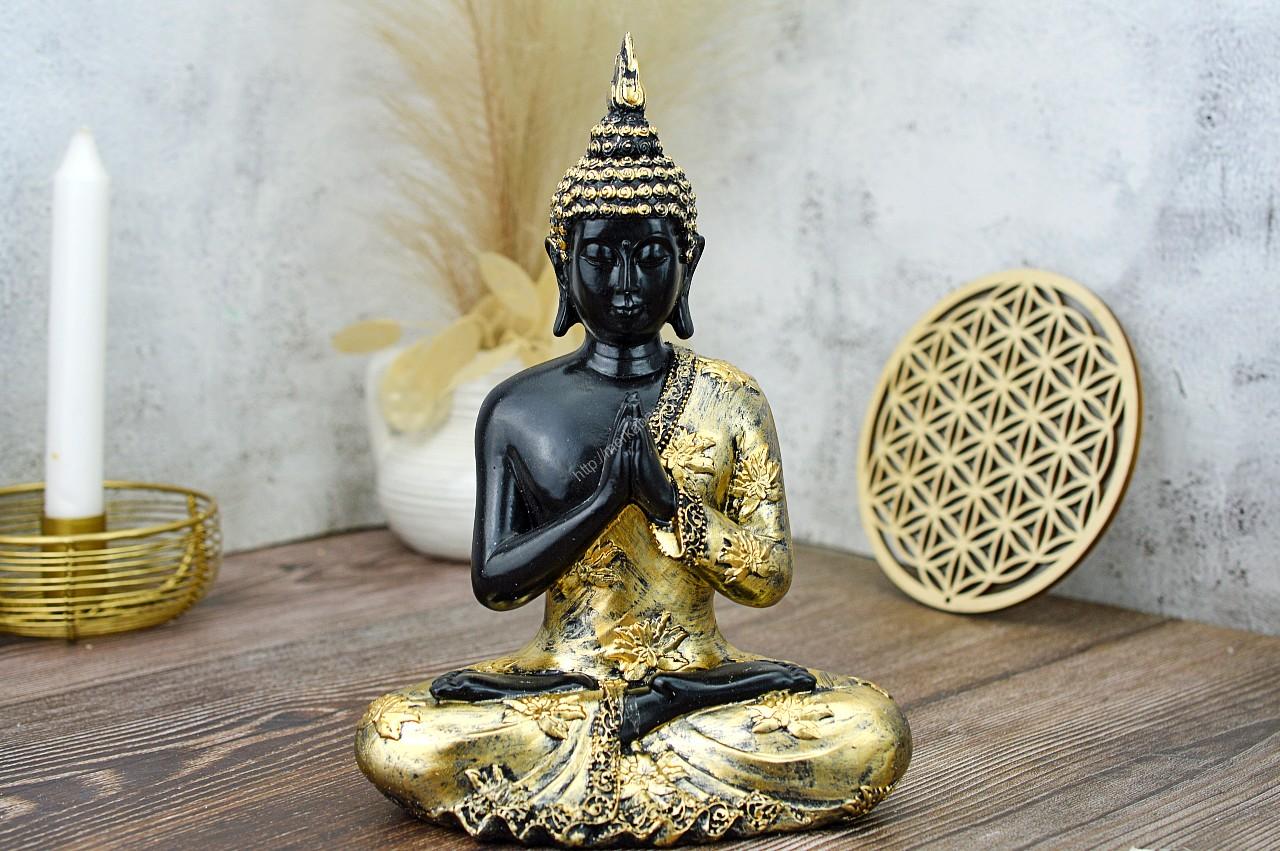 Soška Meditujúci BUDHA zlatý 22cm