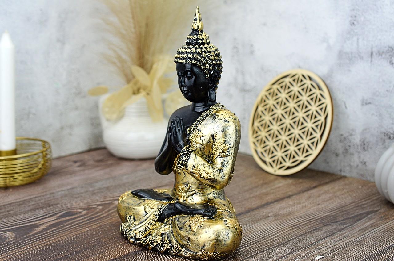 Soška Meditujúci BUDHA zlatý  22cm