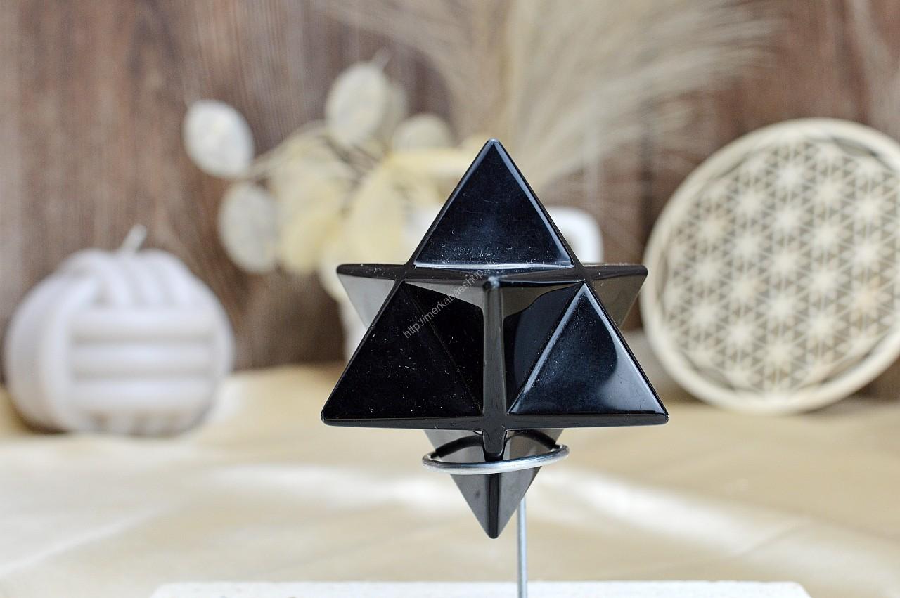 Merkaba z OBSIDIÁNU čierneho 8cm – Obrázok 2