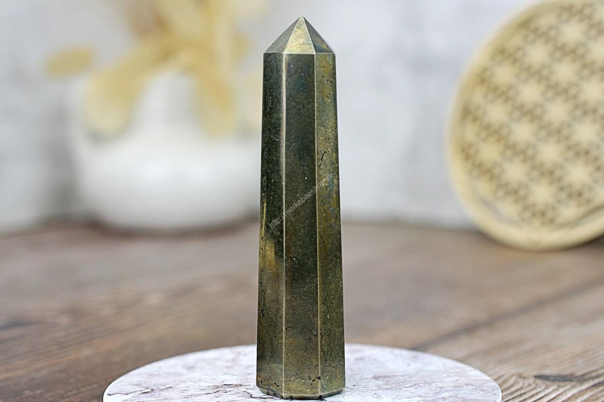 Obelisk Hojnosti, Ochrany, Šťastia a Očisty PYRIT so ŠUNGITOM #4