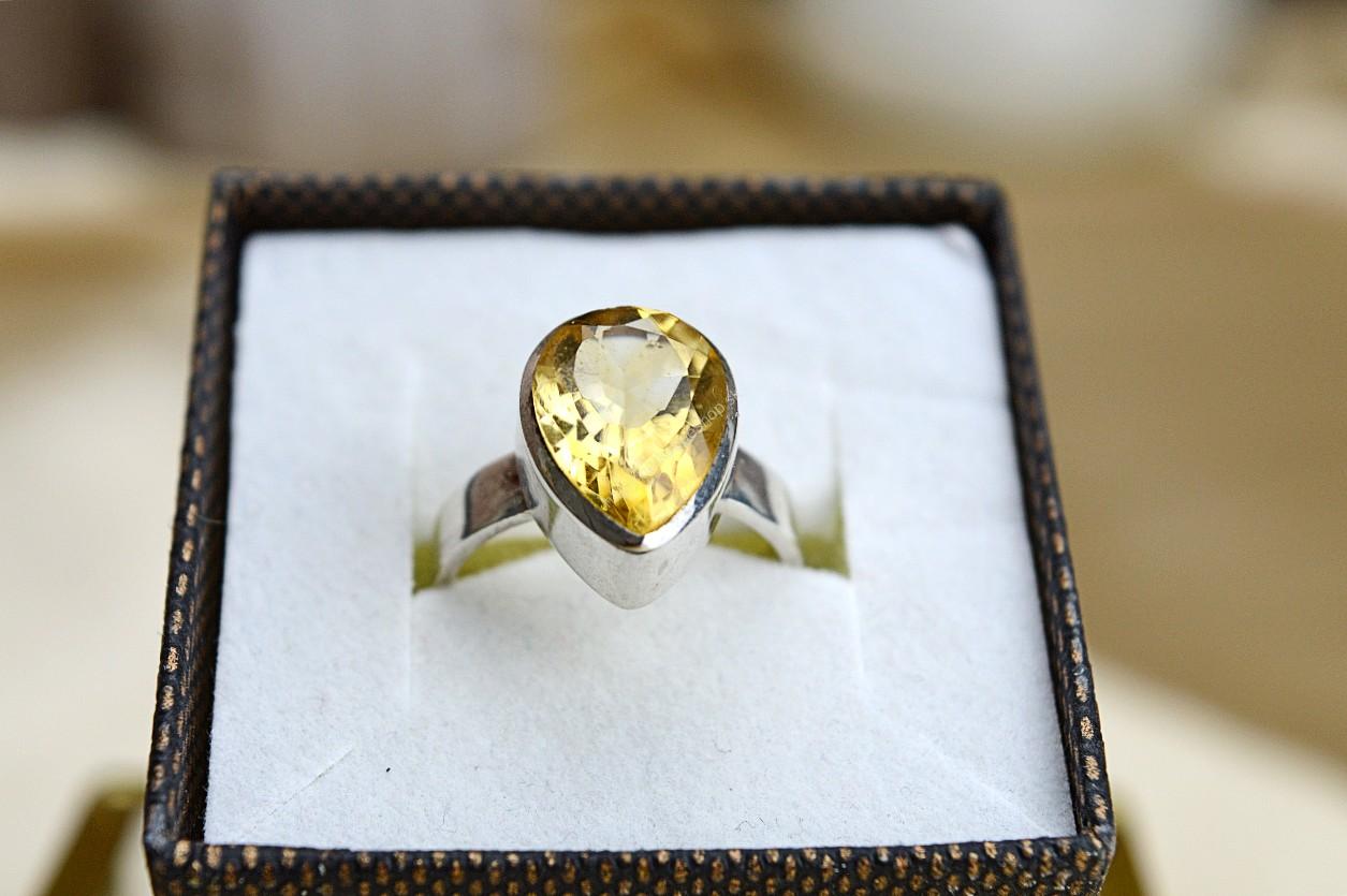 Strieborný prsteň CITRÍN briliant #2- Hojnosť, Radosť, Šťastie, Zdravé trávenie, Znižuje Strach a Obavy – Obrázok 2