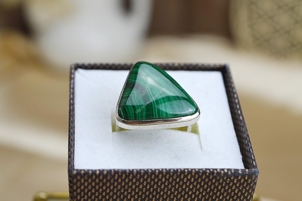 Prsteň MALACHIT #1 Ag925/1000 - Pohlcuje negatívne Energie a Jedy, Čistí Čakry, Otvára srdce, Ochrana, Premena – Obrázok 2