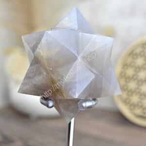 Dvojitá MERKABA ACHÁT ŠEDÝ 7,2 cm - Ochrana, Symbol Rovnováhy a vyššieho Vedomia