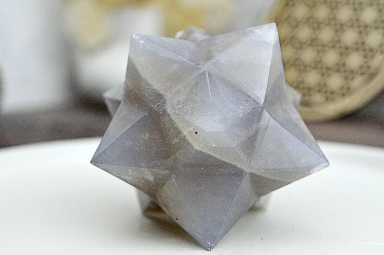Dvojitá MERKABA ACHÁT ŠEDÝ 7,2 cm - Ochrana, Symbol Rovnováhy a vyššieho Vedomia – Obrázok 3