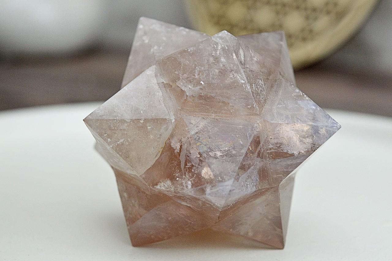 Dvojitá MERKABA KRIŠTÁĽ / ZÁHNEDA 6,5 cm - Ochrana, Symbol Rovnováhy a vyššieho Vedomia – Obrázok 3