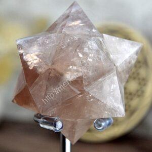 Dvojitá MERKABA KRIŠTÁĽ / ZÁHNEDA 6,5 cm - Ochrana, Symbol Rovnováhy a vyššieho Vedomia