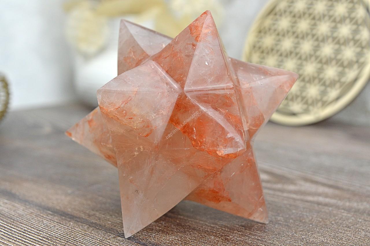 Dvojitá MERKABA KRIŠTÁĽ S HEMATITOM 12 cm #1- Ochrana, Symbol Rovnováhy a vyššieho Vedomia – Obrázok 3