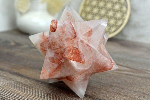 Dvojitá MERKABA KRIŠTÁĽ S HEMATITOM 12 cm #2- Ochrana, Symbol Rovnováhy a vyššieho Vedomia - Image 4