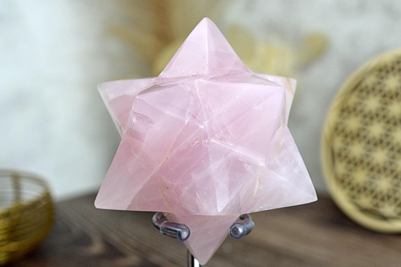 Dvojitá MERKABA z  RUŽENÍNU 8,7 cm - Ochrana, Symbol Rovnováhy a vyššieho Vedomia