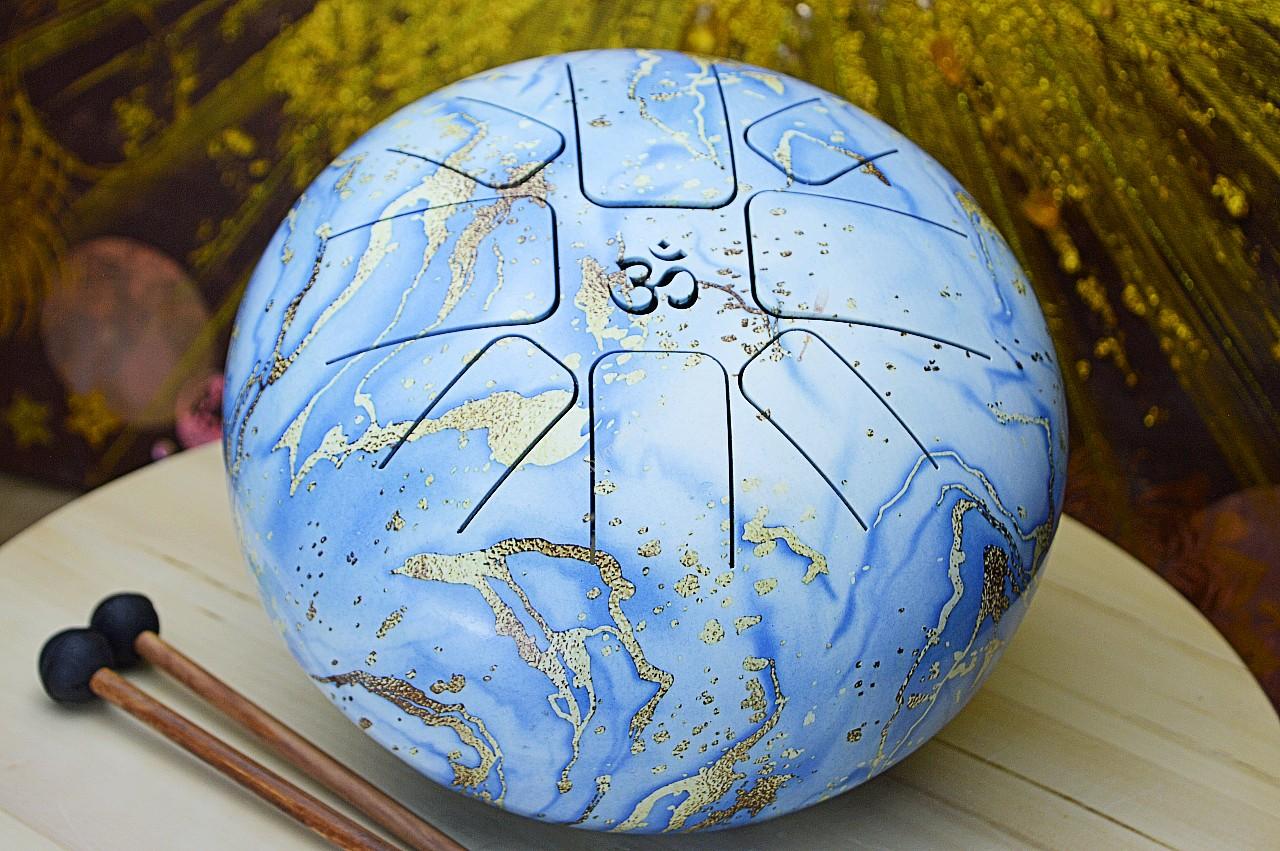 Jazýčkový Bubon ÓM modrý 22cm + paličky+ ochranná taška