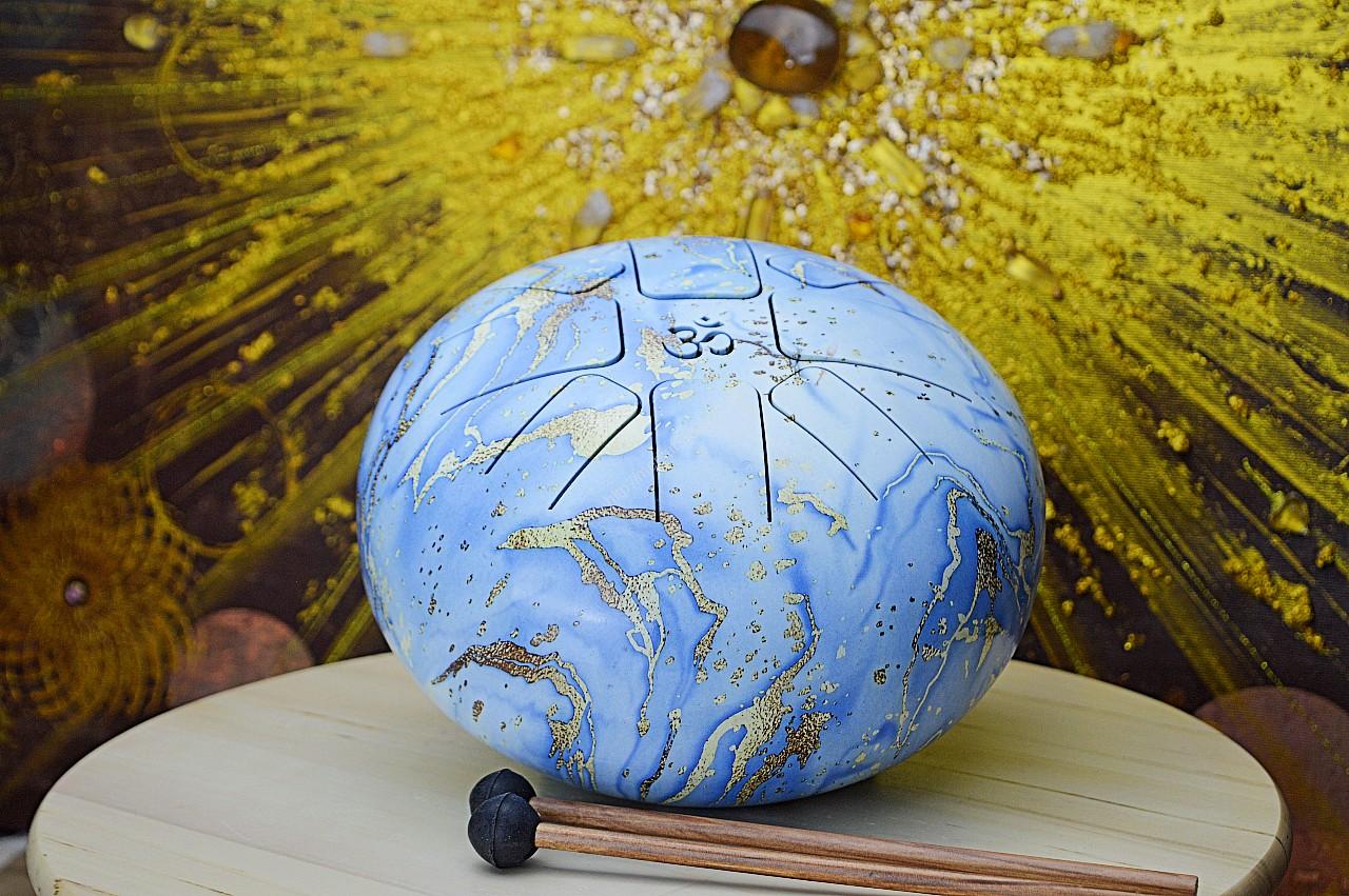 Jazýčkový Bubon ÓM modrý 22cm + paličky+ ochranná taška