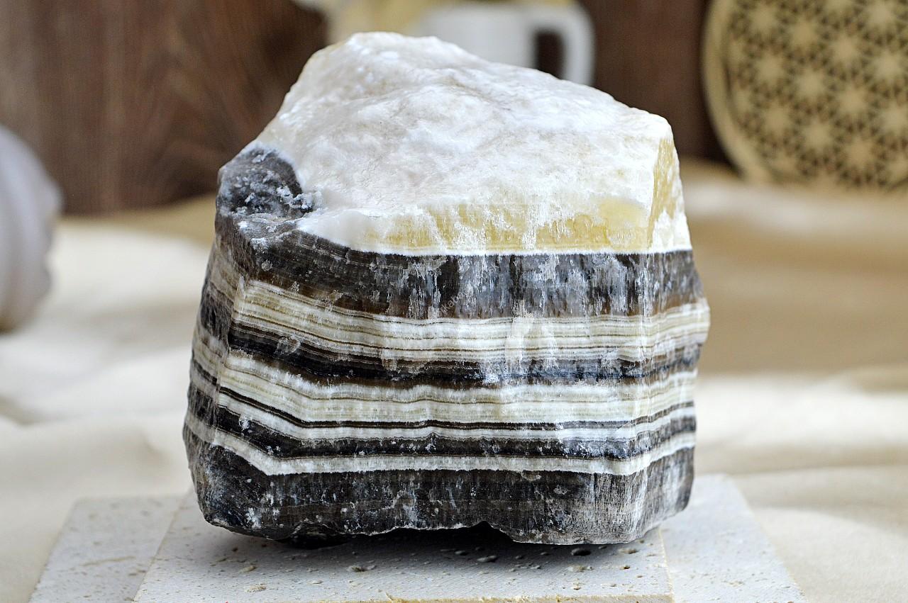 Zbierkový Surový KALCIT ZEBROVÝ #4 -1,1kg - Spokojnosť, Vitalita, Intuícia, Upokojuje nervový systém Extra Kvalita – Obrázok 2