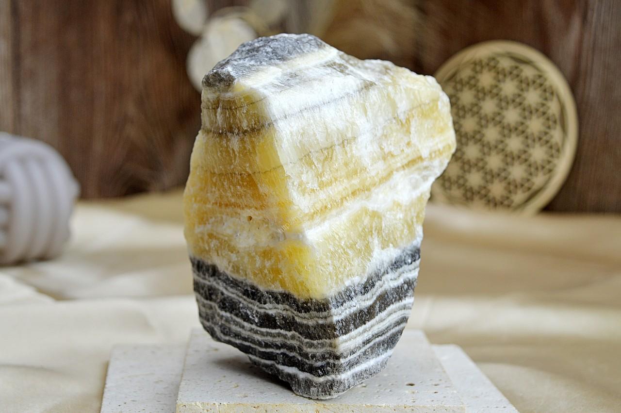 Zbierkový Surový KALCIT ZEBROVÝ #3 -1,2kg - Spokojnosť, Vitalita, Intuícia, Upokojuje nervový systém Extra Kvalita – Obrázok 2