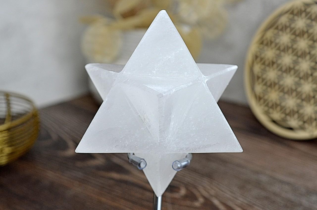 MERKABA SELENIT #10 cm - Ochrana, Duchovné vedenie, Liečenie, Vysoké vibrácie, Autentickosť