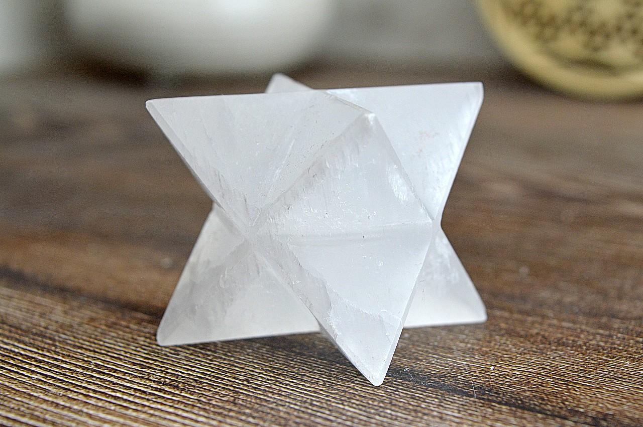 MERKABA SELENIT #6,7cm - Ochrana, Duchovné vedenie, Liečenie, Vysoké vibrácie, Autentickosť – Obrázok 2