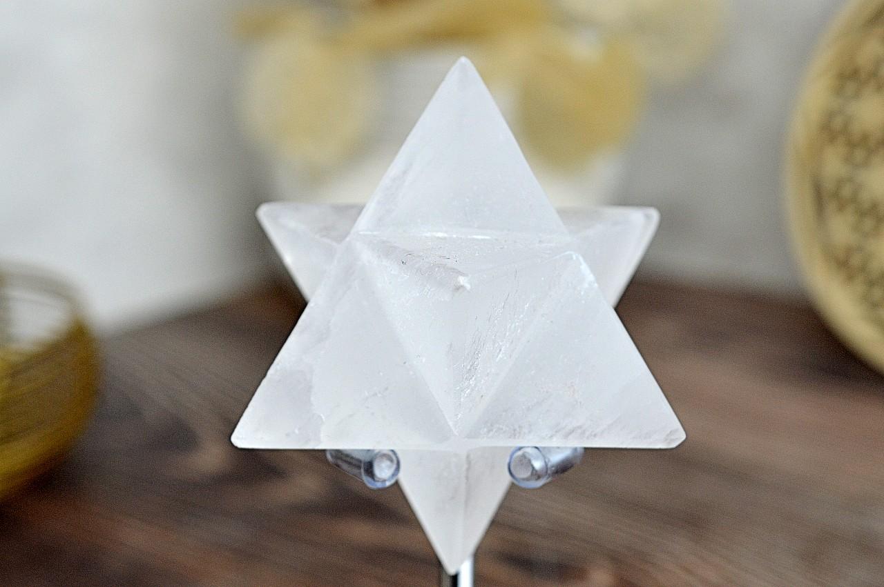 MERKABA SELENIT #6,7cm - Ochrana, Duchovné vedenie, Liečenie, Vysoké vibrácie, Autentickosť