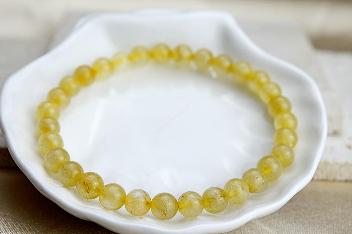 Náramok SAGENIT/ RUTIL V KRIŠTÁLI 6,5mm - Urýchlenie manifestácie, Ochrana, Intuícia, Pokoj – Obrázok 2