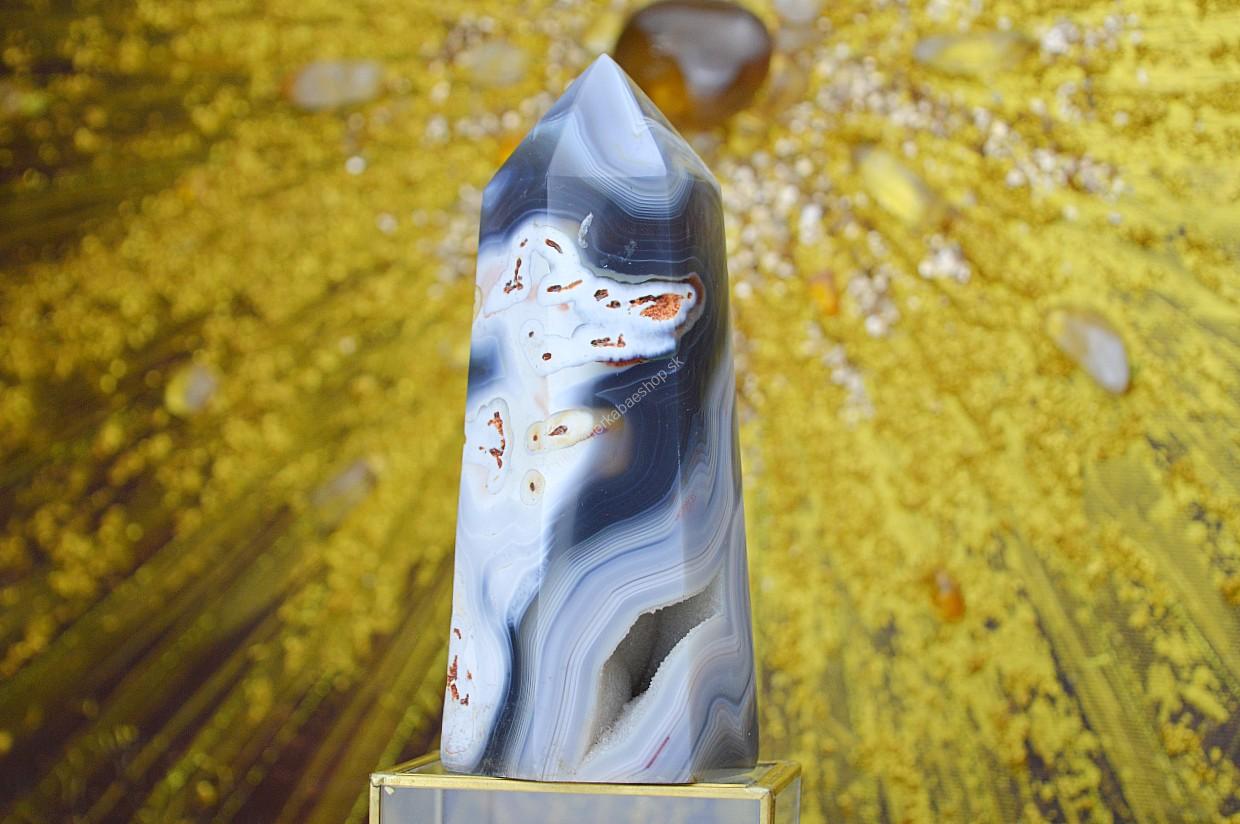 Obelisk/ Generátor ACHÁT ŠEDÝ drúza #2 - Duchovný rast, Emocionálna úľava, Odvaha, Harmónia